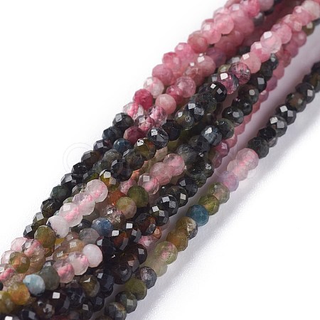 Natural Multicolor Tourmaline Beads Strands G-A026-C08-1