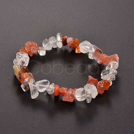 Chips Gemstone Beaded Stretch Bracelets BJEW-JB01825-03-1