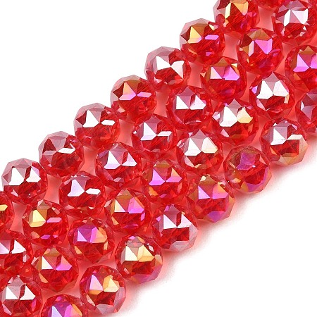Transparent Electroplate Glass Beads Strands EGLA-N002-34C-B15-1