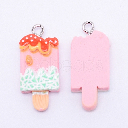 Resin Pendants RESI-WH0009-62-1