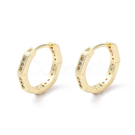 Brass Micro Pave Cubic Zirconia Hoop Earrings EJEW-P259-09G-1