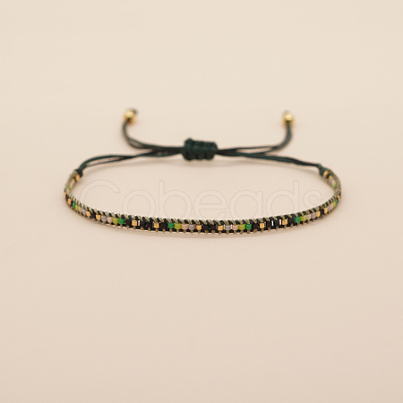 Bohemian Style Glass Seed Beaded Braided Bead Bracelets  for Women DY3905-2-1