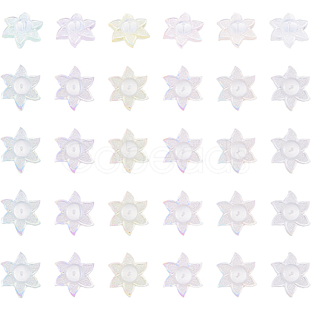30Pcs 6 Colors Acrylic Ear Nuts FIND-HS0002-43-1
