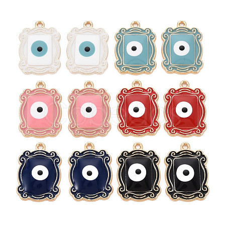 Rack Plating Alloy Enamel Pendants ENAM-T015-006-NR-1