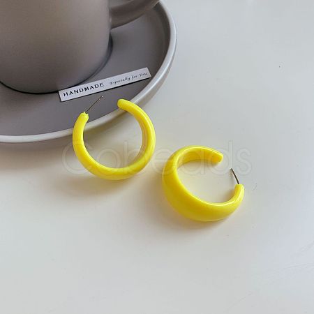 Acrylic C-Shape Stud Earrings FS-WG8BEC0-02-1