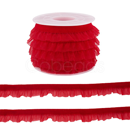 5 Yards Elastic Velvet Organza Ribbon SRIB-TA0001-28B-1