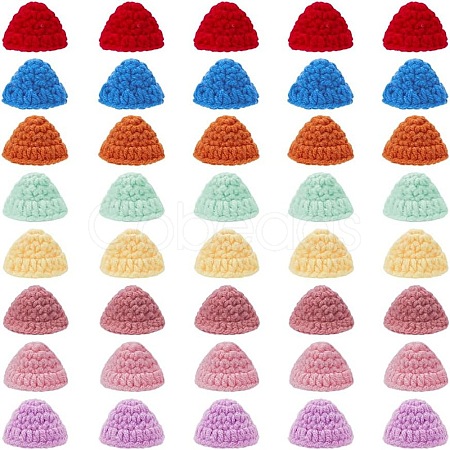40Pcs 8 Colors Handmade Polyester Woven Wool Yarn Doll Hat AJEW-FG0004-46-1