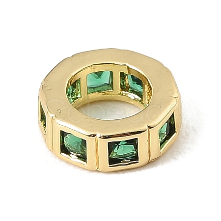 Brass Pave Cubic Zirconia European Beads CU-CBA389D-02G-07-1