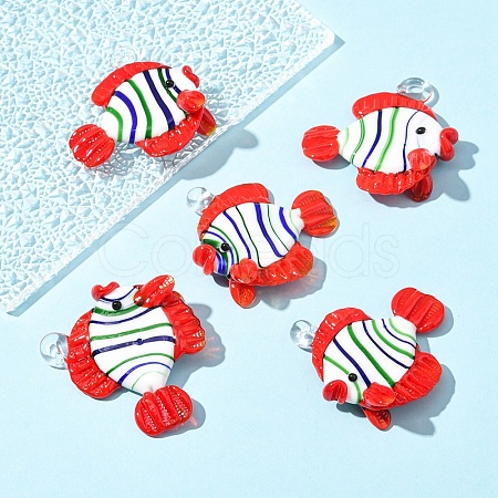 5Pcs Handmade Lampwork Pendants LAMP-YW0001-72-1