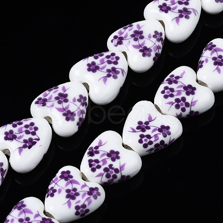 Handmade Porcelain Ceramic Beads Strands PORC-S502-041F-1