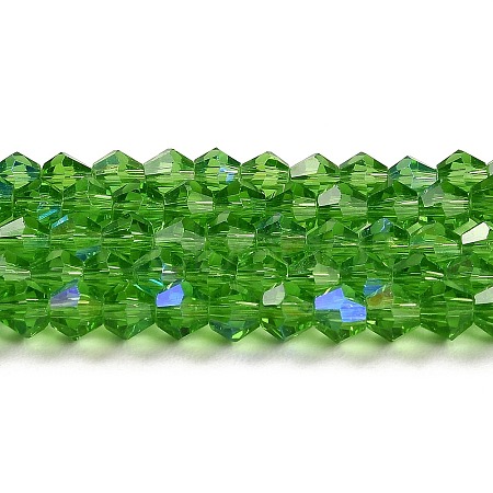 Transparent Electroplate Glass Beads Strands GLAA-F029-4mm-D03-1