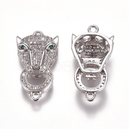 Brass Micro Pave Cubic Zirconia Links connectors ZIRC-K081-45P-1