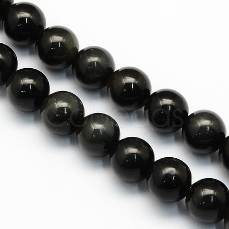Natural Obsidian Round Beads Strands X-G-S156-8mm-1