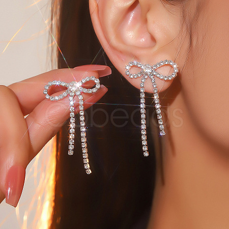 Brass Rhinestone Stud Earrings FS-WG4CB7C-17-1