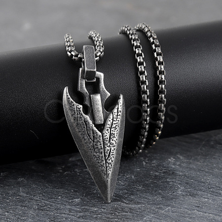 Vintage Alloy Viking Arrow Pendant Necklaces for Men WG8815F-01-1