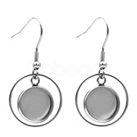 Hollow Stainless Steel Earring Hooks EJEW-CJC0001-17-1