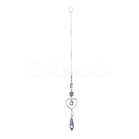 AB Color Plated Crystal Bullet Big Pendant Decorations HJEW-G019-03A-1