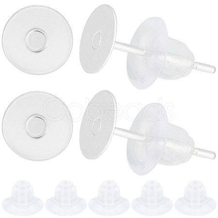 200Pcs 304 Stainless Steel Stud Earring Findings STAS-BBC0004-85C-1