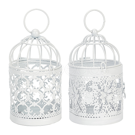 AHANDMAKER Metal Iron Birdcage Candle Holder AJEW-GA0002-27-1