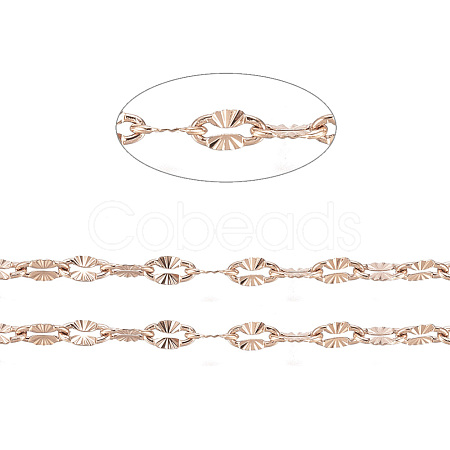 3.28 Feet Ion Plating(IP) 304 Stainless Steel Textured Dapped Chains X-CHS-D004-02RG-1