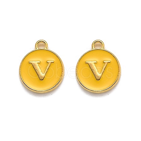 Golden Plated Alloy Enamel Charms ENAM-Q437-13V-1