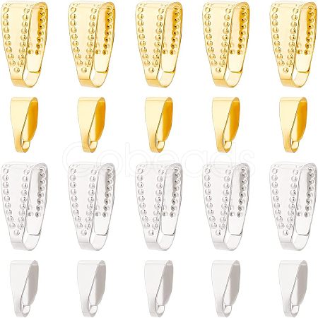 400Pcs 4 Style Brass Snap on Bails KK-FH0003-47-1