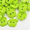 Acrylic Sewing Buttons for Costume Design, Plastic Buttons, 2-Hole, Dyed, Apple, Yellow Green, 22x21x3mm, Hole: 3mm