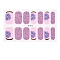 Full Cover Nail Stickers, 3D Nail Decals, Self-Adhesive, with Glass & Rhinestone & Plastic, for Nail Tips Decorations, Medium Purple, 24x8.5~15mm, 24pcs/sheets