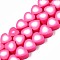 Handmade Polymer Clay Bead Strands, Heart, Deep Pink, 8x8~9x4~5mm, Hole: 1.5mm, about 40pcs/strand, 12.01 inch~ 12.60 inch(30.5cm~32cm)