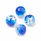 Acrylic Beads, Transparent Crackle Style, Round, Blue, 8x7mm, Hole: 2mm, about 1840pcs/500g