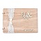 Wooden Wedding Guestbooks Notepad, with Lace, for Wedding Decoration, Rectangle with Hollow Word Mr & Mrs, Wedding, BurlyWood, 20x28x1.2cm, about 20sheet/pc