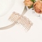 Alloy Hair Combs, with Imitation Plastic Pearl and Rhinestone, Light Gold, 80~120x40~50mm