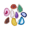 Natural Agate Pendants, Agate Slices, Dyed & Heatsd, Nuggets, Mixed Color, 48~105x39~68x4~7mm, Hole: 1.8~2mm, about 25pcs/1000g