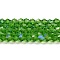 Transparent Electroplate Glass Beads Strands, AB Color Plated, Faceted, Bicone, Lime Green, 4x4mm, Hole: 0.8mm, about 82~85pcs/strand, 30.5~31cm