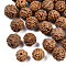 Undyed Natural Rudraksha Beads, Round, Sienna, 6~9x6~9mm, Hole: 0.8~1.2mm