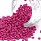 Baking Paint Glass Seed Beads, Fuchsia, 12/0, 1.5~2mm, Hole: 0.5~1mm, about 30000pcs/bag