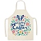 Cute Easter Egg Pattern Polyester Sleeveless Apron, with Double Shoulder Belt, for Household Cleaning Cooking, Blue, 680x550mm