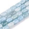 Natural Aquamarine Beads Strands, Column, 9~9.5x6mm, Hole: 0.9~1mm, about 42~43pcs/strand, 15.24~15.8''(38.7~39.5cm)