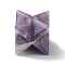 Natural Amethyst Sculpture Healing Crystal Merkaba Star Ornament, Home Office Desk Decoration, 29.5~30x29~29.5x29~29.5mm