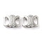 Rack Plating Alloy Beads,  Lead Free & Cadmium Free & Nickel Free, Bowknot, Platinum, 12x17x5mm, Hole: 1.6mm