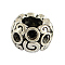 Tibetan Style Alloy Rondelle Bead Rhinestone Settings, Lead Free , Antique Silver, 7.5x11mm, Hole: 5.5mm, Fit for 2mm rhinestone, about 380pcs/1000g