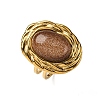 Oval Synthetic Goldstone Finger Rings RJEW-M063-01G-19-2