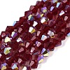 AB Color Plated Transparent Glass Beads Strands GLAA-G127-01-01C-1