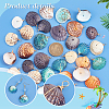 32Pcs 4 Colors Dyed Natural Shell Pendants PALLOY-AB00144-3