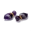 Natural Amethyst Perfume Bottle Pendants G-D058-11G-07-2