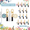 11Pcs Evil Eye Theme Alloy Enamel & Faux Suede Tassel Pendant Decorations HJEW-NB00337-2