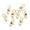 Brass Micro Pave Cubic Zirconia Pendants KK-P187-08-G-1