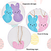 3 Bags 3 Colors Easter Theme Wooden Pendant Decorations HJEW-OC0001-32-4