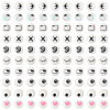 100Pairs 10 Styles Flat Round Cartoon Resin Cabochons CRES-TA0001-97-2