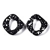Spray Painted CCB Plastic Linking Rings CCB-Q091-019B-3